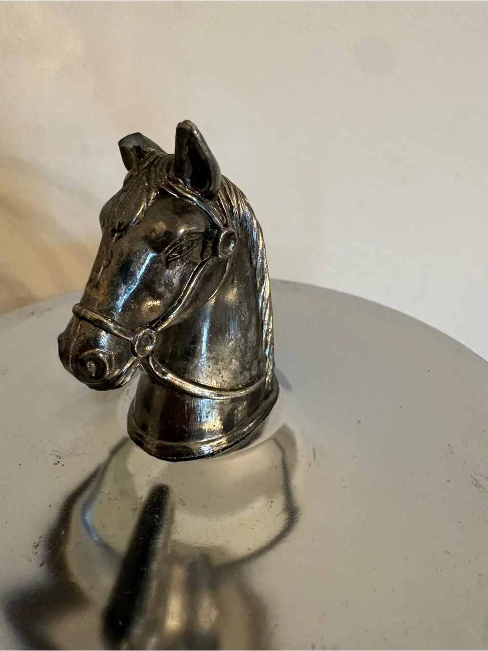 Vintage Equestrian Polo Faux Leather Ice Bucket with Horse Head Lid